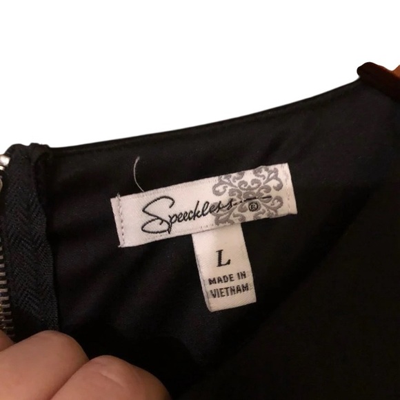 Y2k Nordstrom Speechless black Silver beaded Mini party Dress LBD Glam Coquette - Picture 6 of 9